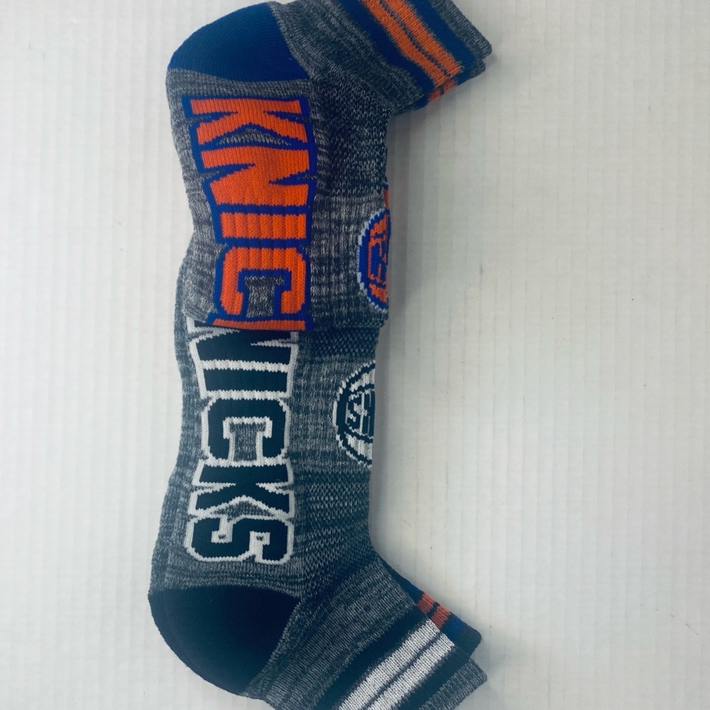 NBA License Knicks Gray & Blue, Quarter Cut Socks. Shoe Sz Kids 4-9.5. 3 Pair